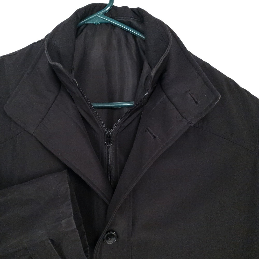 Jean-Paul Germain Jacket Mens Small Black Convertible Car Coat Removeable Vest‎